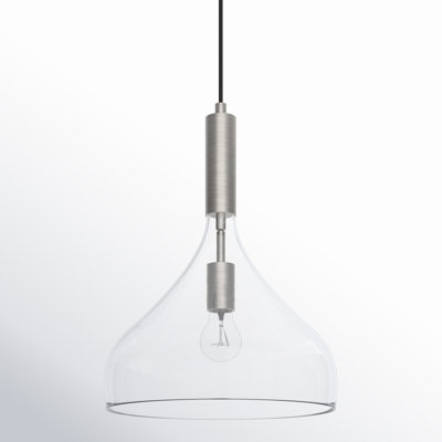 Rayden Single Light Glass Steel Pendant