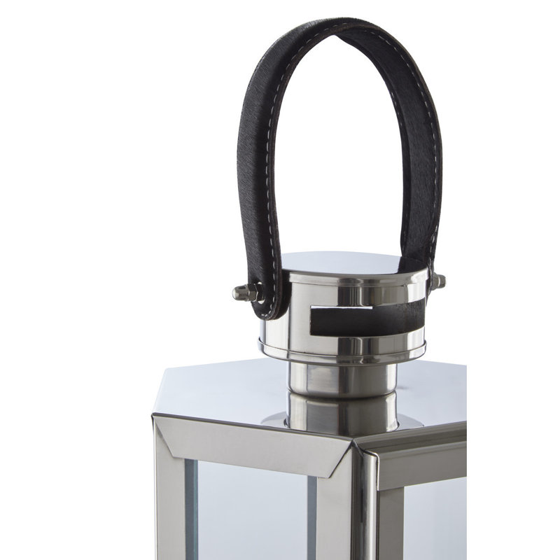 Francesca Tabletop Lantern, 50 cm H x 19 cm W x 19 cm D, Silver