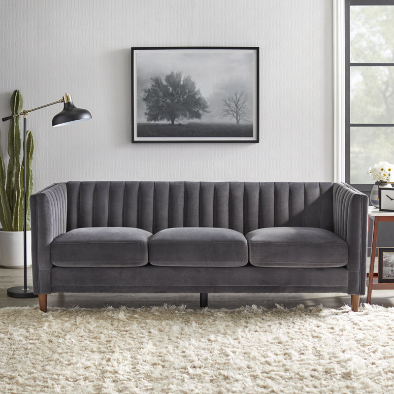 Canapé à accoudoirs tuxedo 80,3" Marlando, Gris foncé