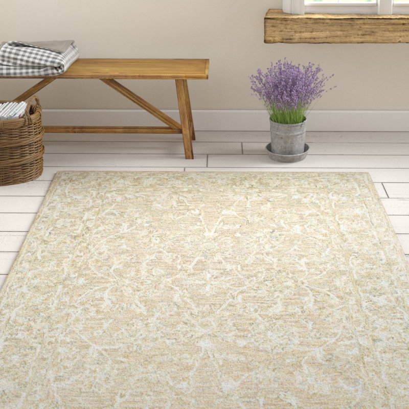 Tapis brun clair touffeté à la main Cait, Rectangle 4 pi x 6 pi