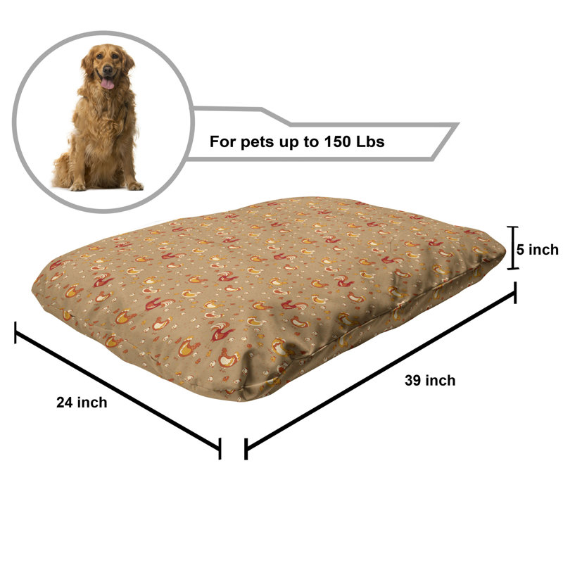 Lit pour animal de compagnie avec poule Ambesonne, Vermillon brun clair