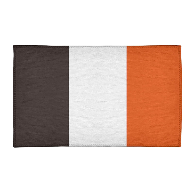 Tapis de zone en poly retour à rayures de football cleveland, Rectangle 2 pi x 3 pi