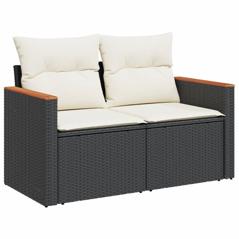 Vidaxl Garden Sofa Set, White, Black