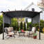 Pavillon de jardin d'extérieur 12 pi x 9 pi - construction en acier, auvent rétractable pour terrasse avec cadre de pergola, réunions de famille