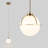 Nacre - Light 6.9” LED Single Globe Dimmable Pendant Light with Frosted Glass & Polished Brass Accent, 135" Height Adjustable Kitchen Island Pendant