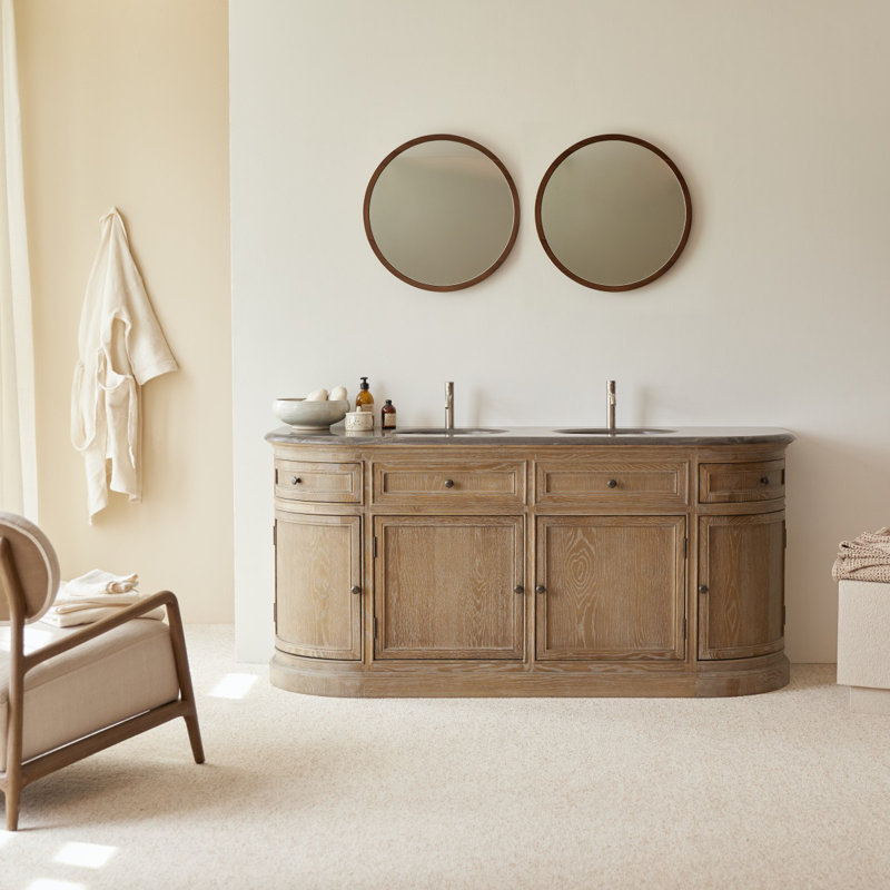 Louise Solid Oak Free-standing Vanity Unit, 180cm