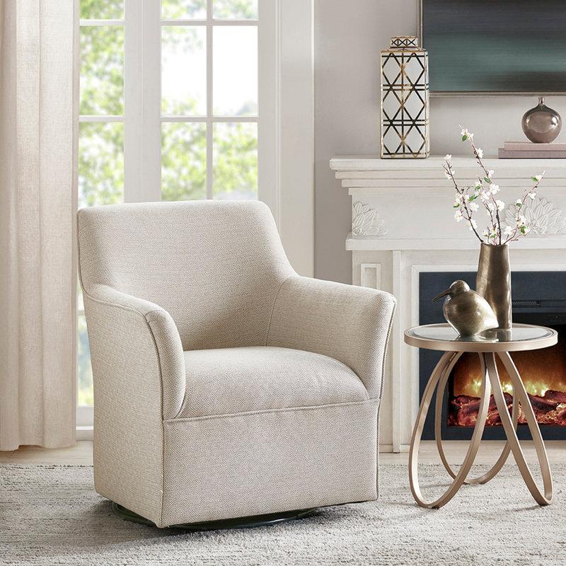 Fauteuil oscillant pivotant Augustine, Crème