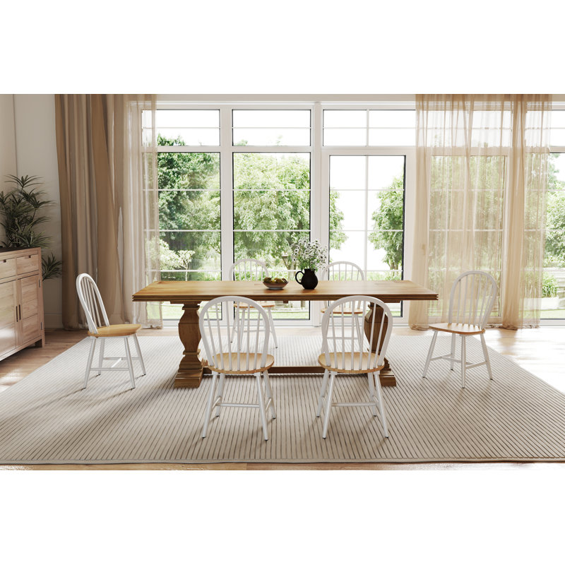 Chaises de salle à manger en bois massif avec dossier à lattes, chaise d'appoint de style campagnard pour Ktichen / salle à manger
