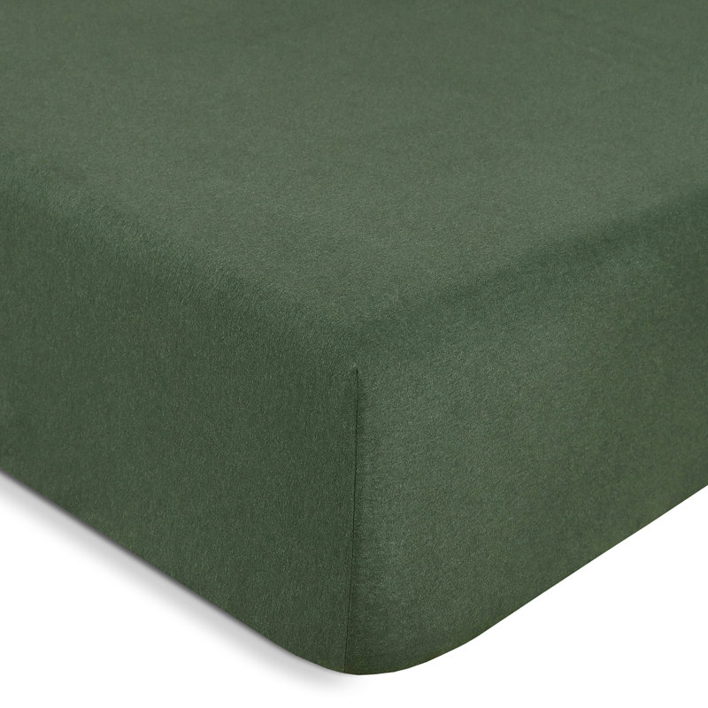  Drap-housse 100% coton Jersey, Drap-housse de taille simple, Vert