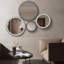 Effet de miroir décoratif en forme de patchwork en bois rétro vintage 17 po x 17 po avec miroirs de grande taille individuellement sur des murs d'art, vendu individuellement (brun foncé antique)-83805692-83805691