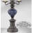 Fanale 31" Gunmetal with Blue Marble Table Lamp with USB Port-1735325930