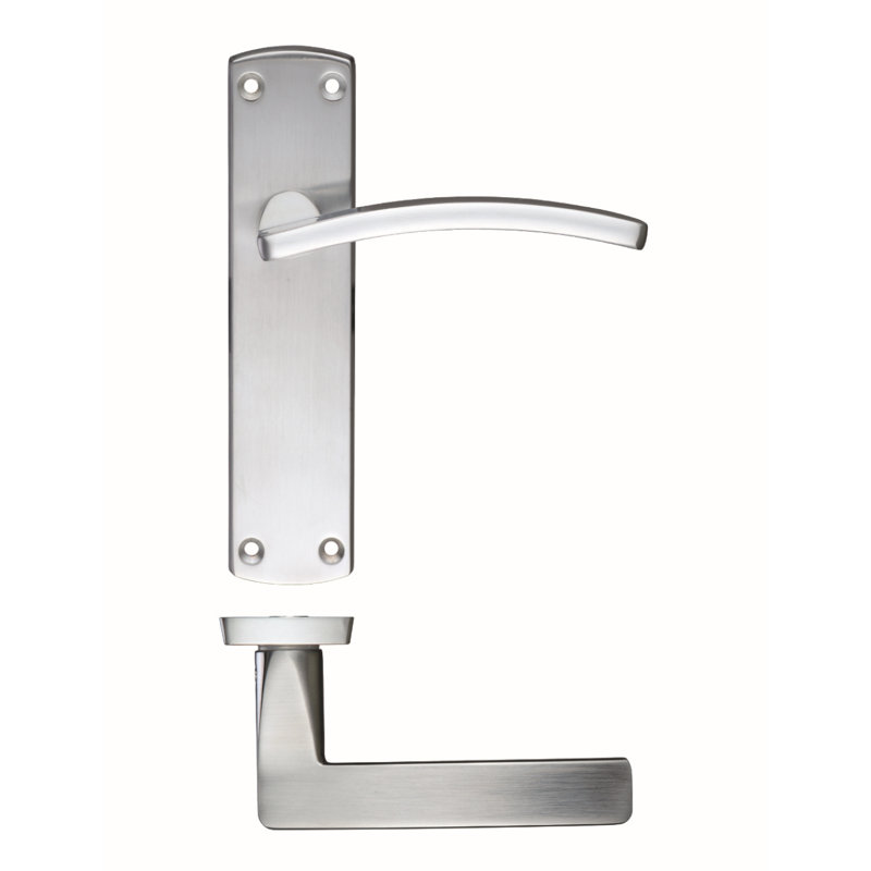 Toledo Latch Door Handle, Satin Chrome
