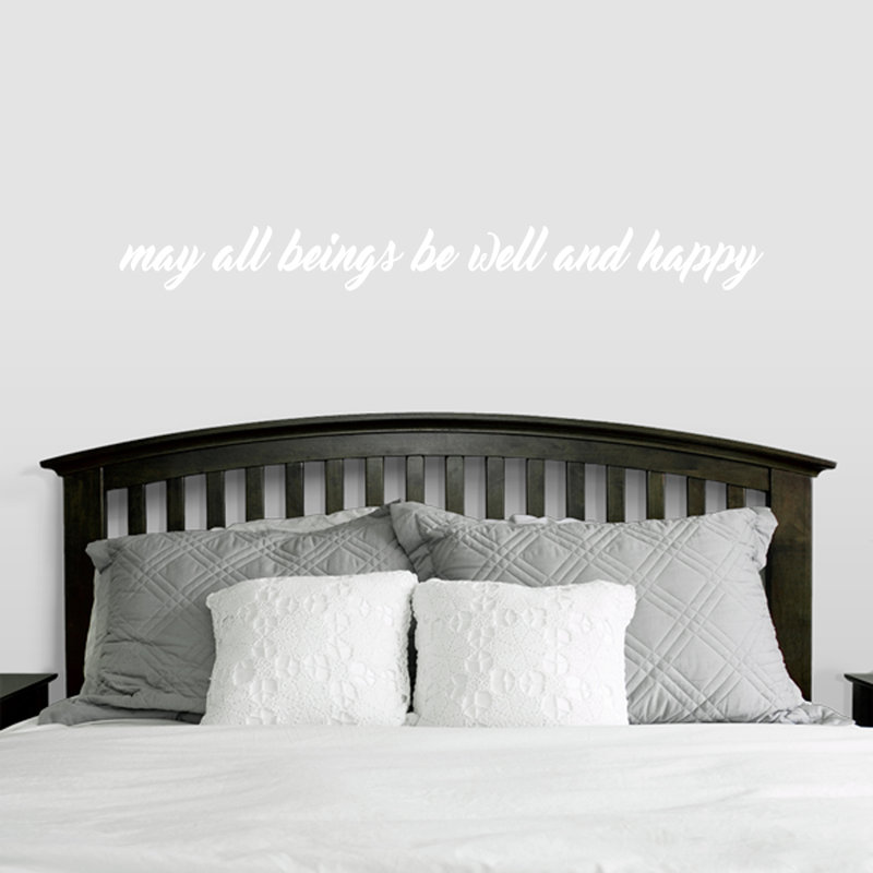 Adhésif décoratif "May All Beings Be Well and Happy", Blanc