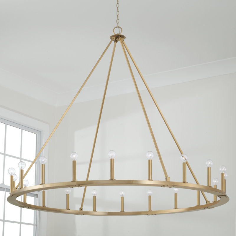 Pearson 20 - Light Dimmable Wagon Wheel Chandelier