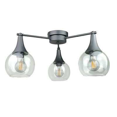 Bornaman Glass Semi Flush Mount