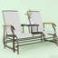 Banc oscillant de style nordique, banc d'extérieur pour 2 personnes
