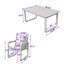 Ensemble de salle à manger 7 pièces en bois avec coussins, table et six fauteuils-1228458223