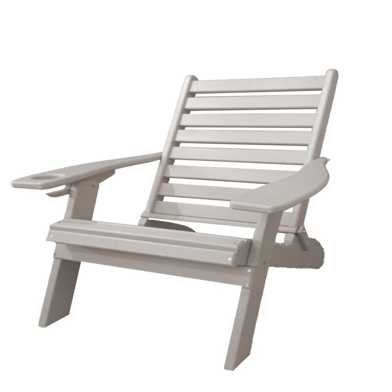 Dermando Foldable Outdoor Adirondack Chair, Light Gray