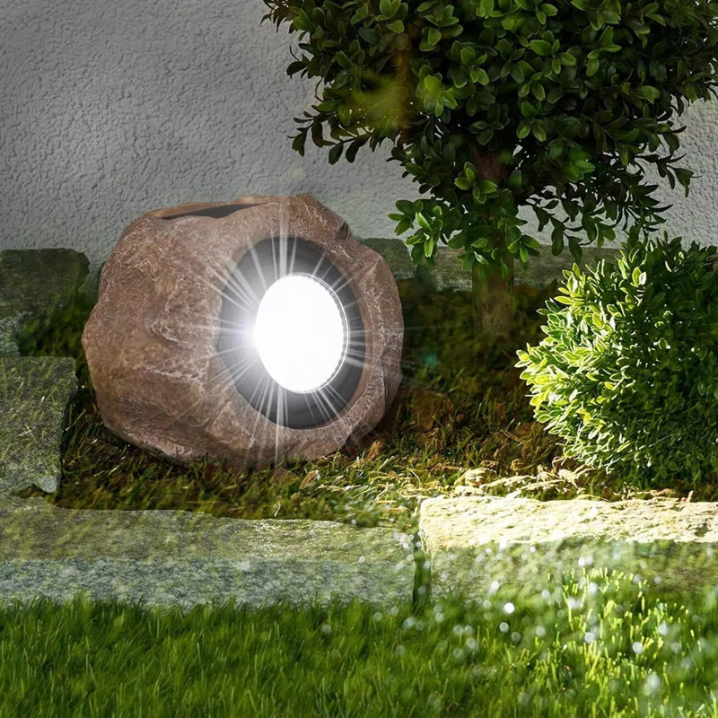 Ensemble de 2 lumières d'extérieur à énergie solaire pour roche et jardin