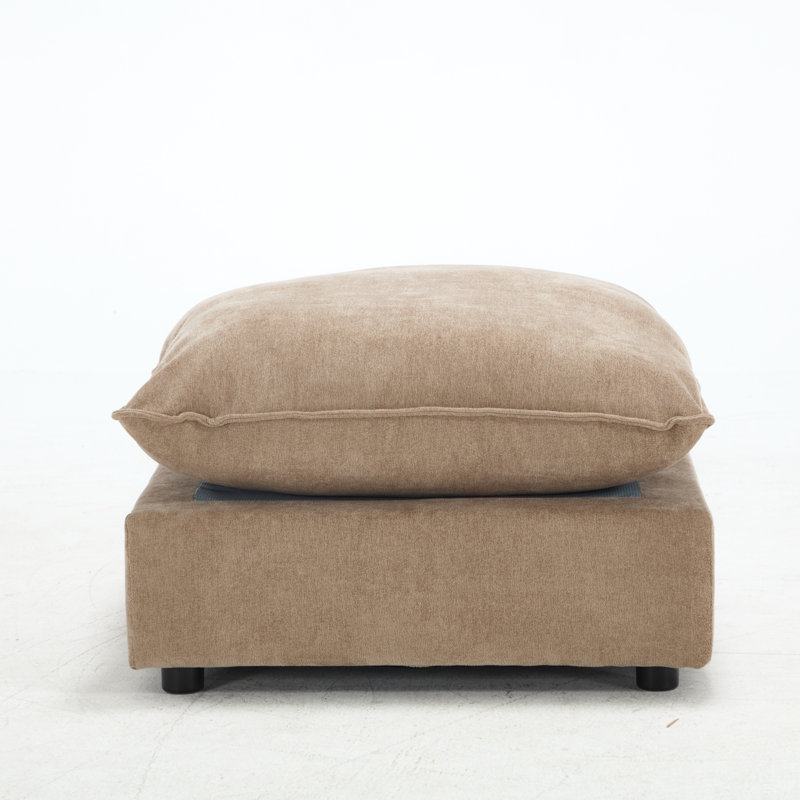 31.5“ Heffernan Ottoman Modular Sectional Sofa, Khaki Chenille