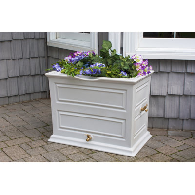 Red Barrel Studio 42 Gallons Plastic Drainable Planter Rain Barrel