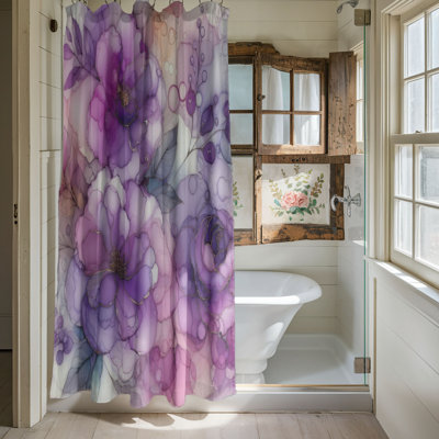 Rideau de douche standard 1 pièce Iridescent Lilac Flow