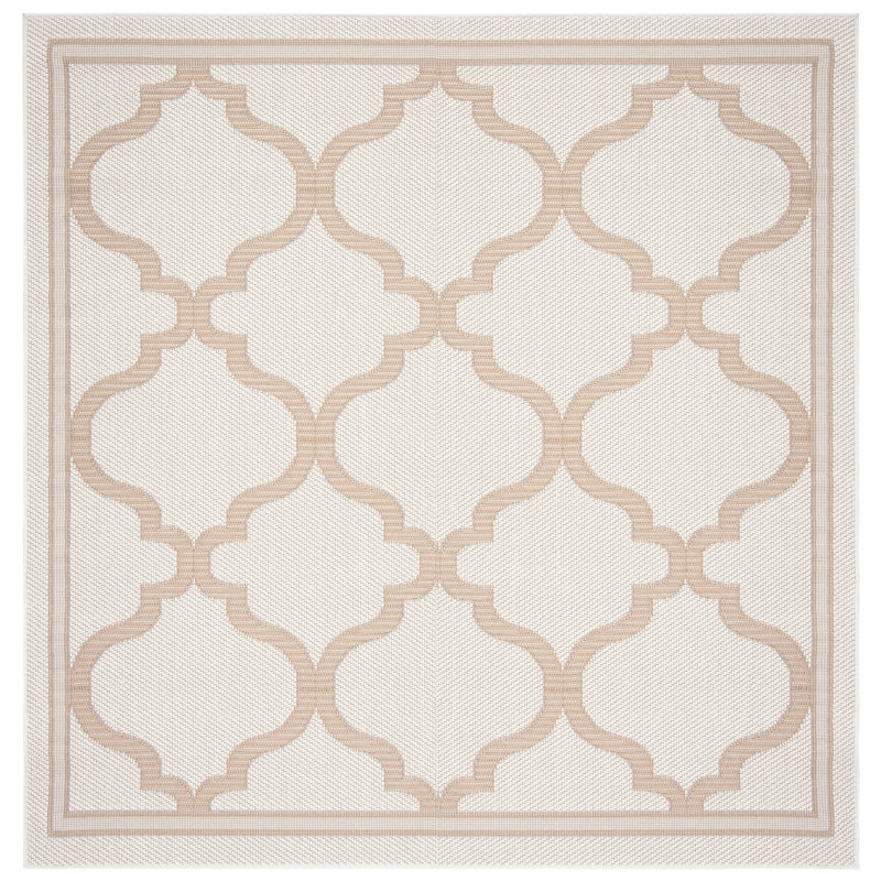 Tapis d'intérieur / extérieur géométrique Murielle Performance, Carré 5 pi 3 po