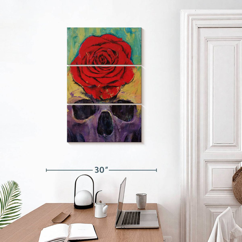 Crâne Hitzel rose, H 32 po x l 20 po