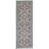 Wool Oriental Area Rug in Coral/Beige/Navy/Brown