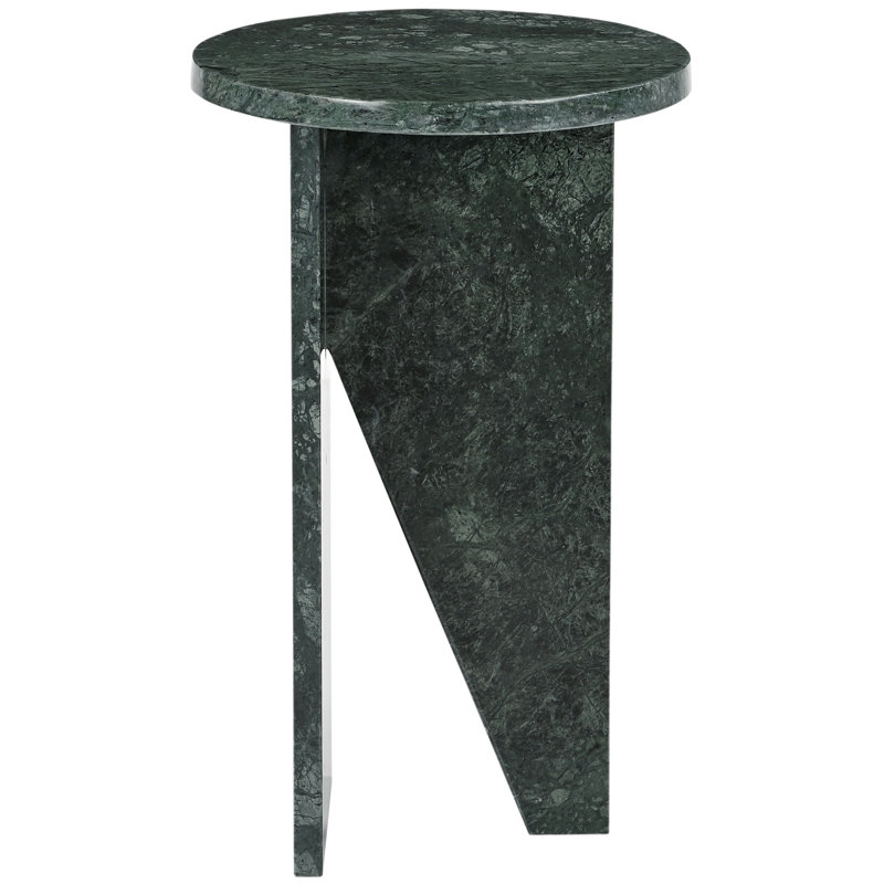 Devlin Marble Drink Table, Dark Green