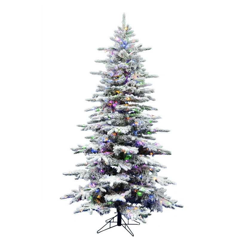 7' H Lighted Artificial Fir Christmas Tree