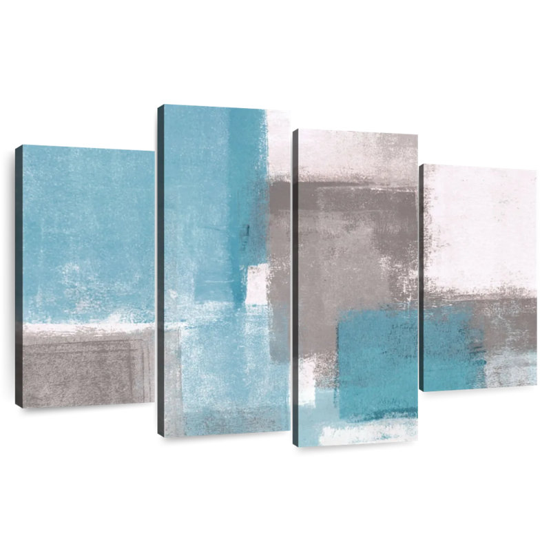 Avery abstrait bleu et gris