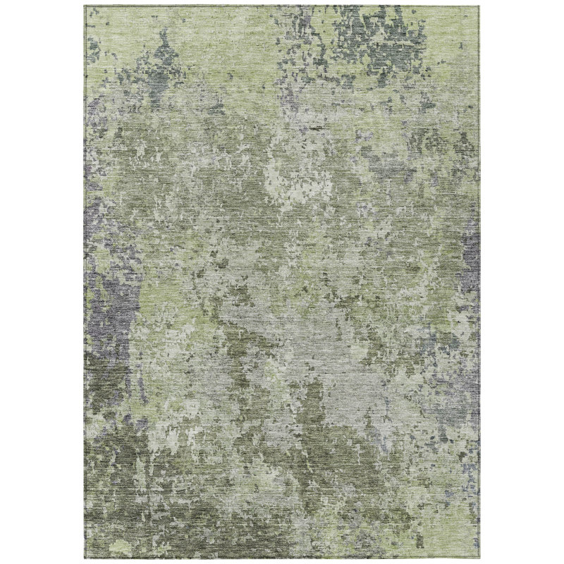 Tapis intérieur / extérieur vert lavable Kairi , 9 pi x 12 pi