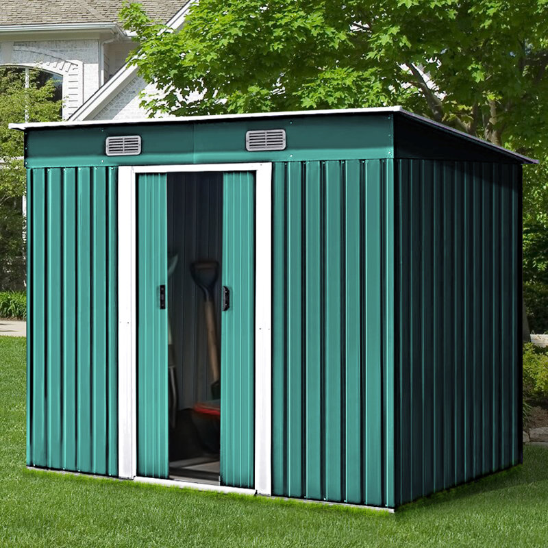 Green Metal Storage Tool Shed