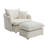 46" Oversized Swivel Chair With Ottoman Upholstered Deep Seat Accent Chair With 2 Pillows Suitable For Living Room, Bedroom, Lounge, Office-1731208889