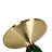 19" Round Side End Table Glass/Sintered Stone Top With Brushed Gold Rim And Tempered Glass Base-125120047-109375856