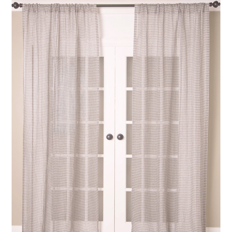 Printed Linen Sheer Rod Pocket Curtains for Soft, Airy Light and See-Through Style, 51" W x 96" L