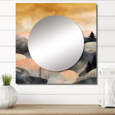 Jostun - Minimalism Scandinvian Landscape II Scandinavian Landscape Square Mirror Wall Art For Bathroom