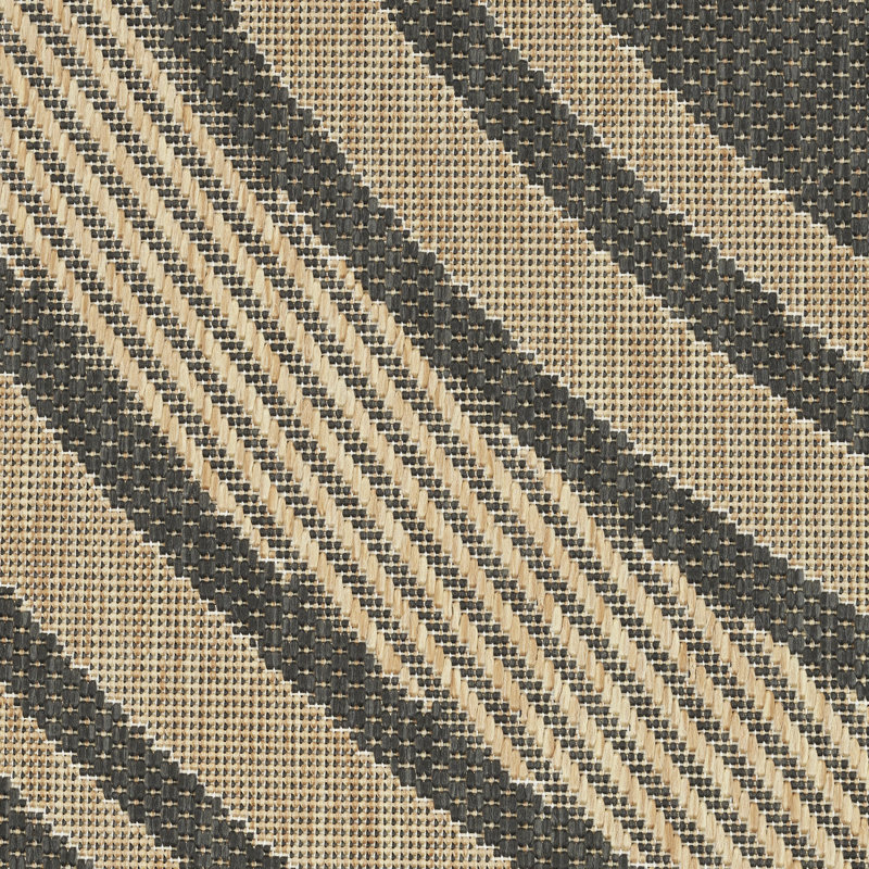Latitude Run® Horizon Indoor/Outdoor Charcoal Modern Rug, Charcoal, Round 8'