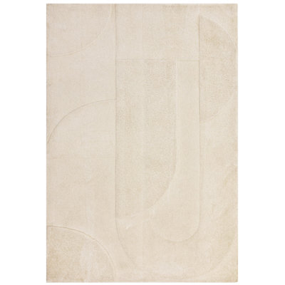 Claverton Cozy Geometric Tufted Ivory Area Rug