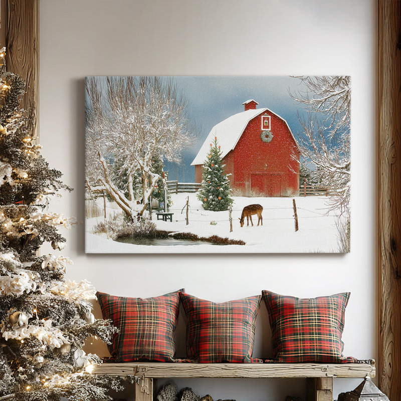 «Silver Fir Promise» - Toile tendue avec châssis de qualité supérieure, H 12 po x l 18 po