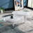 Oval End Table, White High Gloss