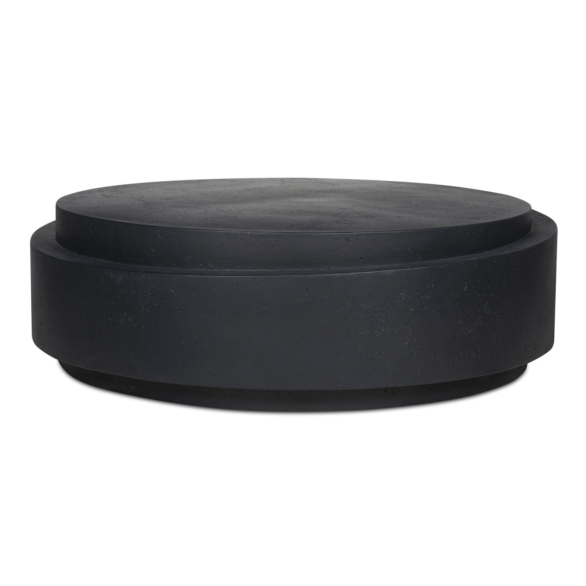 Anwil 48'' Stone Outdoor Coffee Table, Black
