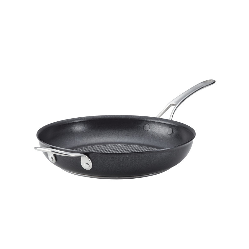 12-Inch Black Stainless Steel Nonstick Fry Pan with Lid