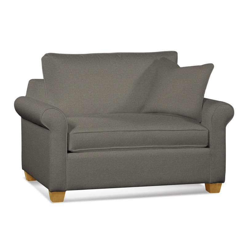 Park Lane Sleeper Sofa, Gray Sugar Performance; 0863-84, Innerspring Mattress, Honey Finish