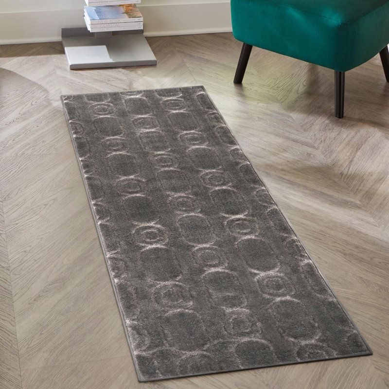 Latitude Run® Column Nikica Rug Gray and Silver, Runner 2' x 5'1"