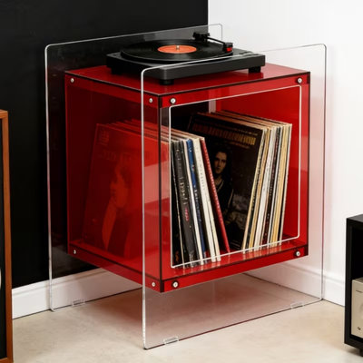 Modern Acrylic 2-Tier Side Table,Nightstand,Home Decor End Table