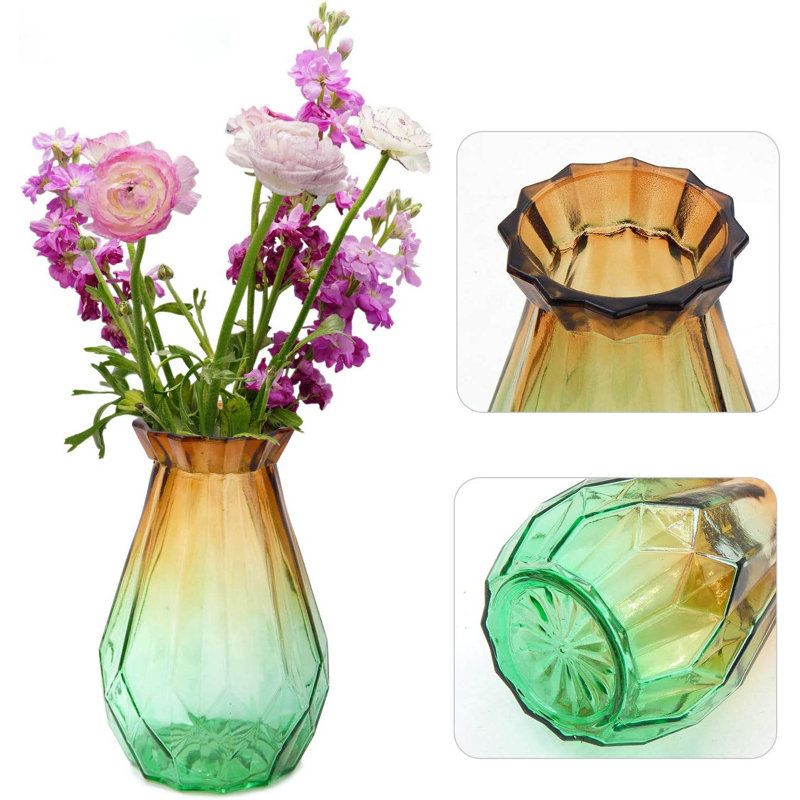 Glass Table Vase, Brown/Green