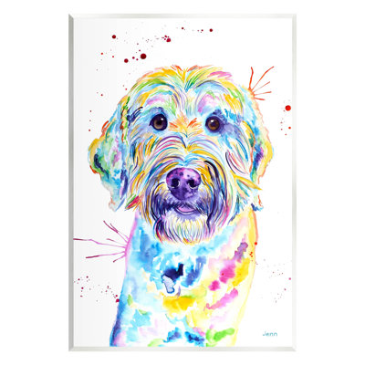 Vivid Goldendoodle Dog, estampe numérique par Jen Seeley