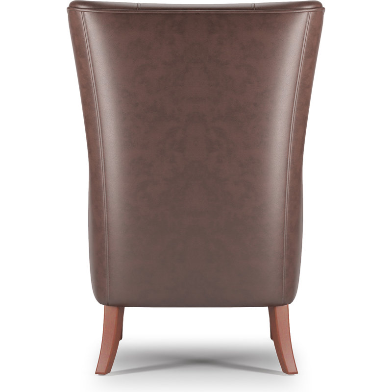 Morgan Chocolate Brown Faux Leather Wingback Accent Chair